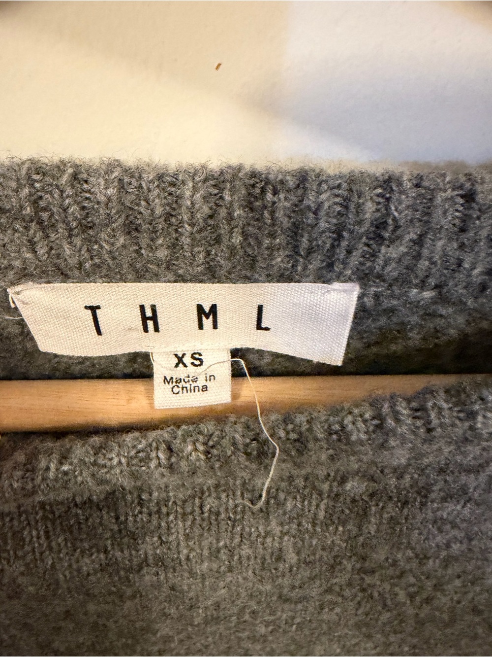 Anthropologie THML Gray Crewneck Sweater with Multicolor Sequin Stripes MLB - Picture 2 of 3
